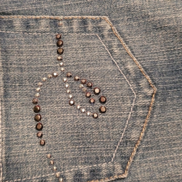 Justice Jeans Sequin Blue Denim Skirt Skort 14 Girls - Picture 4 of 8